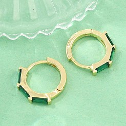 Créoles en laiton avec zircone cubique de micro pave&nbsp;KK-CBA8324-12G-02