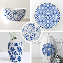 6 шт. 6 стиля бумажных керамических наклеек&nbsp;DIY-SD0002-09B