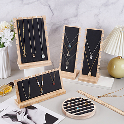 4 стиль бамбуковый органайзер для ожерелий Г-образные подставки и поднос для колец NDIS-FG0001-06