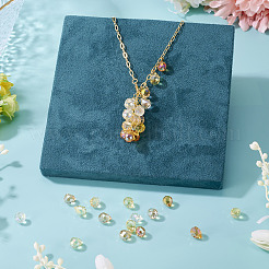 50шт 5 цвета гальванические прозрачные стеклянные бусины&nbsp;GLAA-TA0003-47A