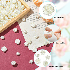 500 шт. 5 стиля бусины из искусственного жемчуга из АБС-пластика OACR-PA0001-02