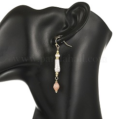 Boucles d'oreilles pendantes en acier inoxydable 304 ornées de perles de culture naturelles mélangées.&nbsp;EJEW-JE07417