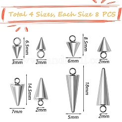 40 шт. 4 подвески из нержавеющей стали 304&nbsp;STAS-SZ0002-36P