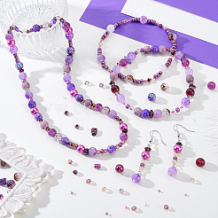 Наборы фурнитуры из имитирующего австрийский хрусталь биконуса и смешанных стеклянных бусин GLAA-GA0002-33