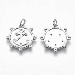 Латунные микропаве прозрачные подвески с фианитом&nbsp;KK-S356-020P-NF