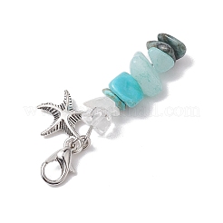 Подвеска из кристаллов кварца и чипсов южноафриканской яшмы&nbsp;HJEW-JM02100-01