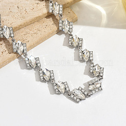 Taillenkette aus einer Legierung mit Strassen und Pferdeaugen-Gliedern für Damen&nbsp;WG555DF-01