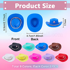 18 Stück 9 Farben Kunststoff & Eisen & Acryl Fascinator Hut für Puppe&nbsp;DIY-PH0035-39