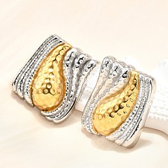 Двухцветные серьги-гвоздики из нержавеющей стали 304 для женщин EJEW-R023-01GP-02