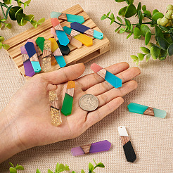 18шт 9 стиля подвески из смолы и орехового дерева RESI-BT0001-25