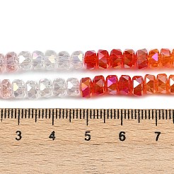 電気メッキガラスビーズセット  ロンデル  多面カット  カラフル  6x3mm  穴：1.2mm  約80個/連  11.42''（29センチメートル）&nbsp;EGLA-B011-04B-01