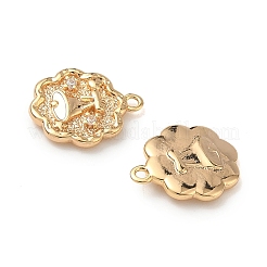 Рождественские подвески из латуни с микропаве из прозрачных кубических цирконий KK-A280-03C-G