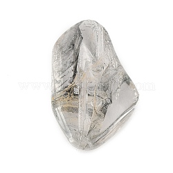 Abalorios de vidrio transparentes, piedras preciosas de imitación, pepitas, Claro, 21x14x9.5mm, agujero: 1.2 mm