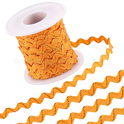 Gorgecraft 1pc rubans de polyester ondulés scintillants, avec 1 bobines vides en plastique, orange, 1/4 pouce (5 mm), environ 16.40~18.59 yards (15~17 m)/rouleau