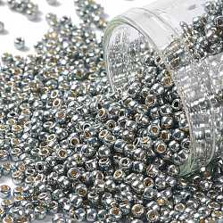 Toho perles de rocaille rondes, Perles de rocaille japonais, (pf565) permafinish gris argent métallisé, 11/0, 2.2mm, Trou: 0.8mm, environ 1110 pcs/10 g