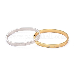 304 Stainless Steel Bangles, with Crystal Rhinestone, Mixed Color, 2-3/8 inch(6cm)
