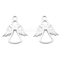 201 Stainless Steel Pendants, Angel, Stainless Steel Color, 23x19x2mm, Hole: 2.5mm