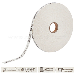 Wort bedrucktes Ripsband aus Baumwolle, Weizen, 5/8 Zoll (15 mm), 100 m / Rolle