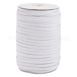 1/2 inch Flat Braided Elastic Rope Cord, Heavy Stretch Knit Elastic with Spool, White, 12mm, about 100yards/roll(300 feet/roll)