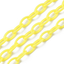 Непрозрачные акриловые кабельные цепи ручной работы, овальные, желтые, 13x8x2 мм