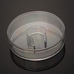 Flat Round Shaped Plastic Clear Jewelry Bead Containers, 105x30mm