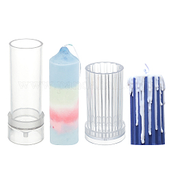 Stampi per candele in plastica olycraft 2 pz 2 stili, candela fai da te pilastro fare forniture, chiaro, 1pc / style