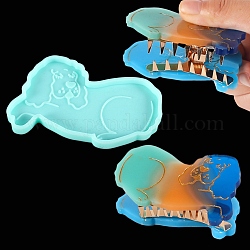爪のヘアクリップカボションシリコンモールド  レジン型  UVレジン用  エポキシ樹脂ジュエリー作り  犬  アクアマリン  53x85x6mm