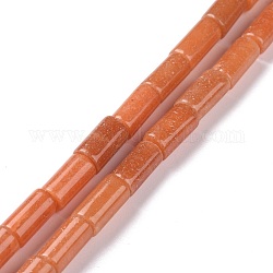 Натуральный красный авантюрин бисер нитей, колонка, 12x6 мм, отверстие : 1 мм, около 33 шт / нитка, 15.35'' (39 см)