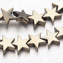 Chapelets de perles en hématite synthétique sans magnétique, étoiles du nord, antique bronze plaqué, 10x10x2~3mm, Trou: 1mm, Environ 47 pcs/chapelet, 15.5 pouce