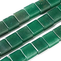 Verde naturale perline avventurina fili, perline quadrate a fetta piatta, 16x16x8mm, Foro: 1.2 mm, circa 24pcs/filo, 14.96 pollice (38 cm)