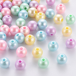 Perles acryliques opaques, ronde, couleur mixte, 8x7mm, Trou: 2mm