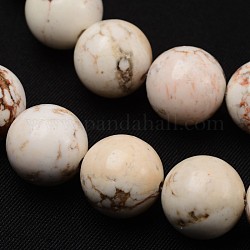 Brins ronds de perles de magnésite naturelle, 10mm, Trou: 1mm, Environ 38 pcs/chapelet, 15.7 pouce