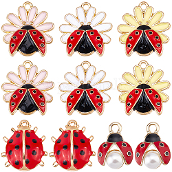 SUNNYCLUE 1 Box 30Pcs 5 Styles Ladybug Enamel Charms Beetle Charm Red Metal Alloy Flying Animals Ladybirds Insect Charms for Jewelry Making Charms Bracelet Necklace Earring Women DIY Jewelry Craft