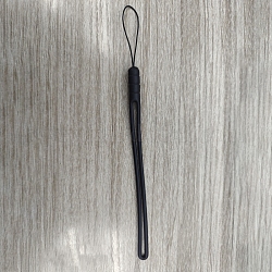 Handschlaufe aus Silikon, für Telefonkameratasten-Abzeichen, Schwarz, 20 cm