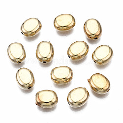 Ccb perline di plastica, per la creazione di gioielli fai da te, ovale, oro chiaro, 8.5x7x4mm, Foro: 1.2 mm, circa 2900pcs/500g