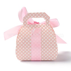 Non-woven Candboard box, Gift Wrapping Bags, for Presents Candies Cookies, Pink, 7.7x6.9x3.9cm