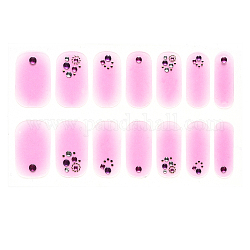 Cubierta completa nombre pegatinas de uñas, autoadhesivo, para decoraciones con puntas de uñas, rosa perla, 24x8mm, 14pcs / hoja