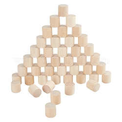 Unfinished Beech Wood Round Pillars, Column Wood Beads, No Hole, for Kids Painting Craft, Moccasin, 20x20mm