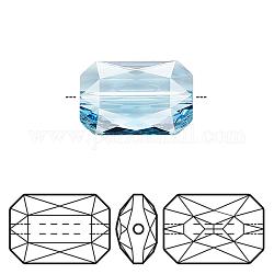 Austrian Crystal Faceted Emerald Cut Beads, 5515, Rectangle, 202_Aquamarine, 18x12.5x4mm, Hole: 1mm