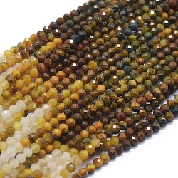 Fili di perline in pietersite naturale, stile sfumato, tondo, sfaccettato, 4mm, Foro: 0.5 mm, circa 112pcs/filo, 15.35 pollice (39 cm)