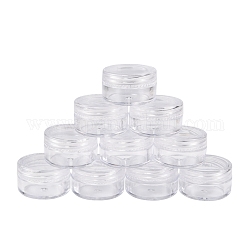 Recipientes de almacenamiento de abalorios de plástico, columna, Claro, 3x1.8 cm, capacidad: 5ml (0.17 fl. oz)