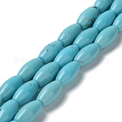 Chapelets de perles en howlite naturelle, teinte, riz, 20x10~10.5mm, Trou: 1.2mm, Environ 20 pcs/chapelet, 15.63'' (39.7 cm)