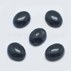 Natürliche schwarze Achat-Cabochons, Oval, 10x8x4 mm