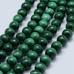 Natural Malachite Beads Strands, Grade A, Round, 3mm, Hole: 0.6mm, about 137pcs/strand, 15.5 inch(39.5cm)