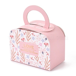 Бумажные портативные коробки для конфет, коробка для выпечки, подарочная коробка для детского душа, прямоугольные, розовые, 8x6.5x11 см