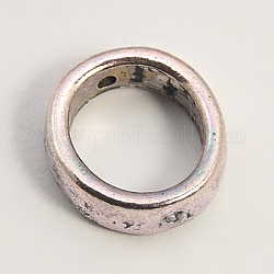 Marcos de cuentas de aleación de estilo tibetano, sin plomo y cadmio, anillo, plata antigua, 12x4mm, agujero: 1 mm