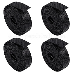 Cinturino in nylon con gancio e passante, cravatte organizer per la gestione dei cavi riutilizzabili, nastro di fissaggio, nero, 15x1.2mm