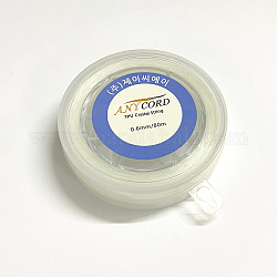 Koreanische elastische Kristallschnur, elastischer Perlenfaden, für Stretcharmbandherstellung, Transparent, 0.6 mm, ca. 87.48 Yard (80m)/Rolle