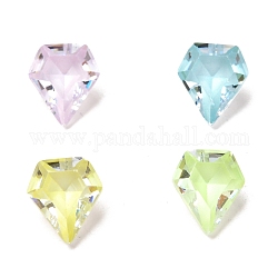 Cabochons en zircone cubique à dos pointu, facette, forme de diamant, couleur mixte, 10x9x5.5mm