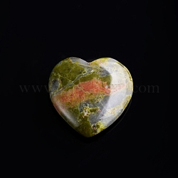 Piedra natural del corazón del amor de unakita, piedra de palma de bolsillo para el equilibrio de reiki, decoraciones de exhibición casera, 20x20mm